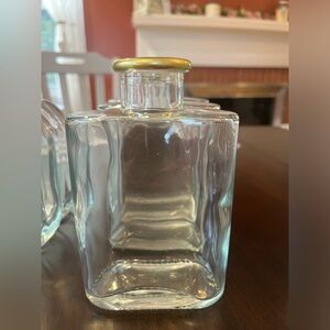 9 clear bottles 3 of each shape! Crate & barel